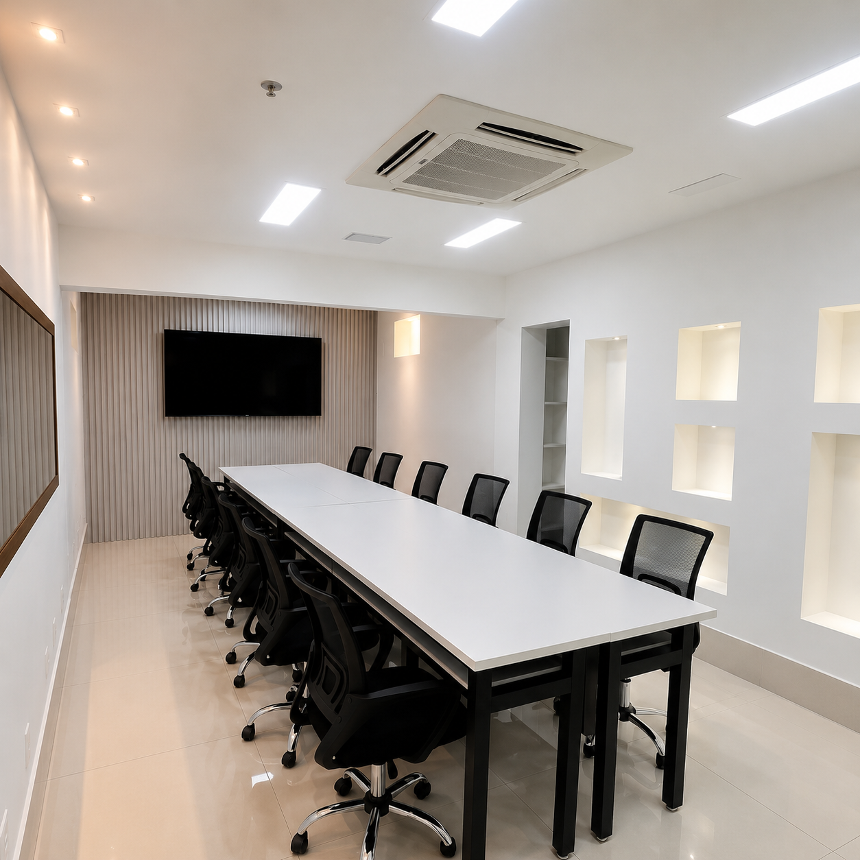 Sala JK em formato reunião ampliado para grupos maiores